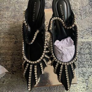 Azalea Wang Black Embellished Heels
